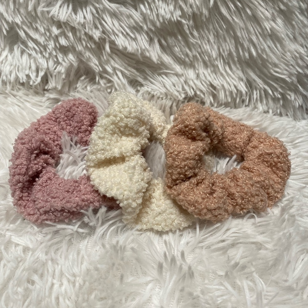 Fluffy cozy scrunchies